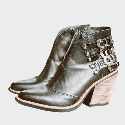 Retro Leather Ankle Boots